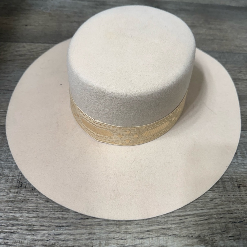 Lack Of Color Cream Hat with Gold Band